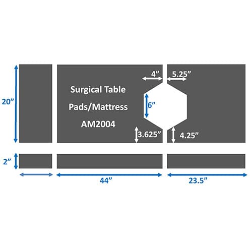 AM2004Surgical Table Pads for Steris 4085, 3 piece set Soma Medical